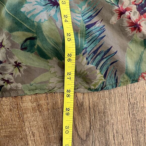 Sanctuary FloralFlage Boyfriend Tencel Blouse/ Green Floral Top - Picture 10 of 11